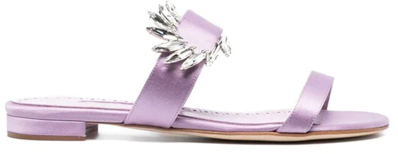 Manolo Blahnik Manolo Blahnik Chivela 010 Flat Sandals Paars