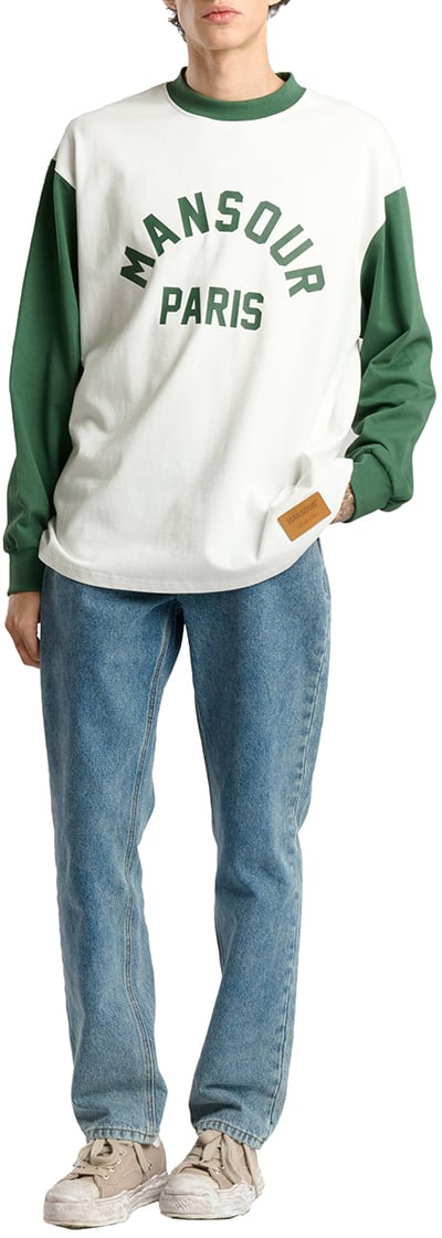 Mansour Paris College Baseball Longsleeve Wit