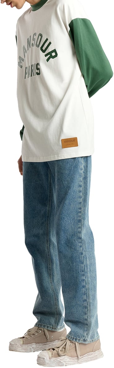 Mansour Paris College Baseball Longsleeve Wit