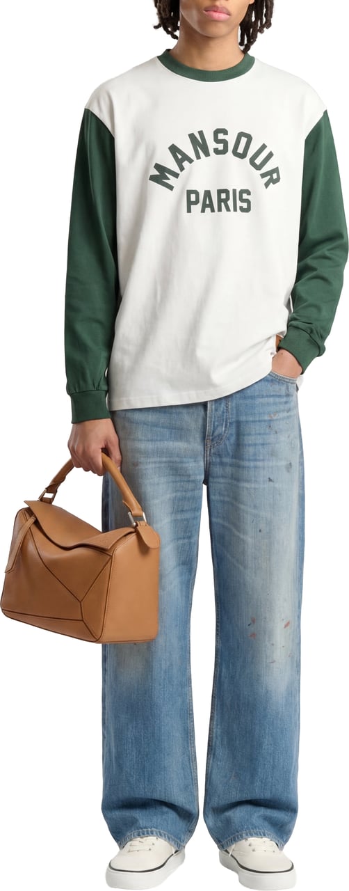 Mansour Paris College Baseball Longsleeve Wit