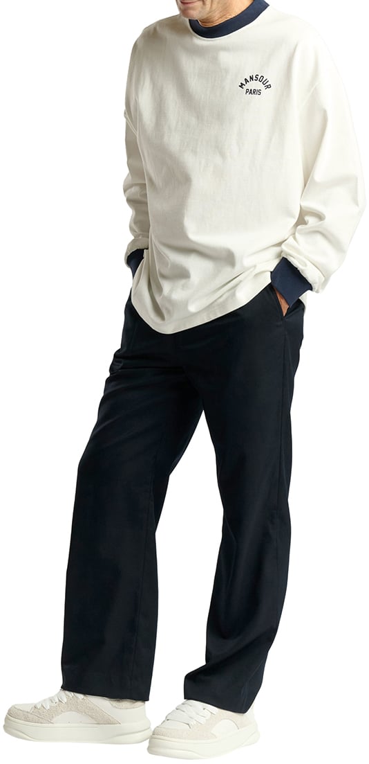 Mansour Arch Felt Longsleeve White Navy Wit