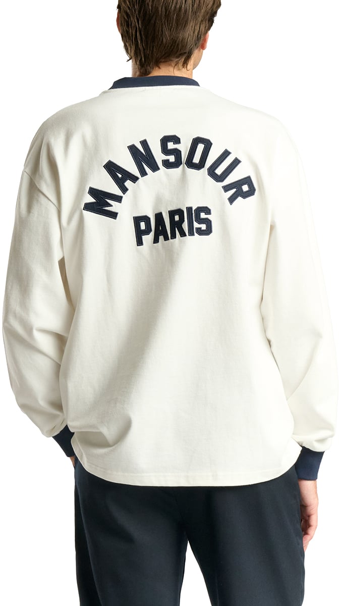Mansour Arch Felt Longsleeve White Navy Wit