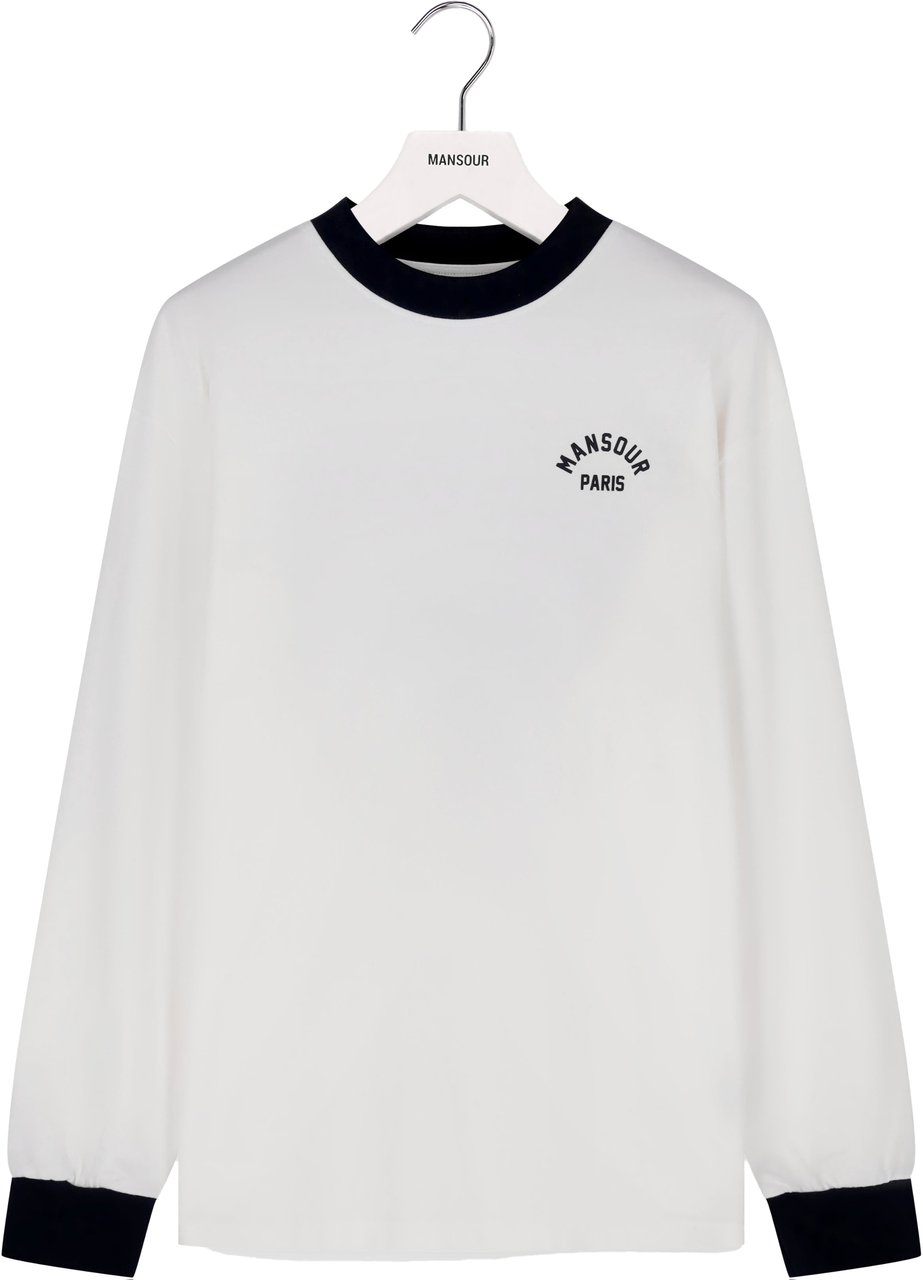 Mansour Arch Felt Longsleeve White Navy Wit