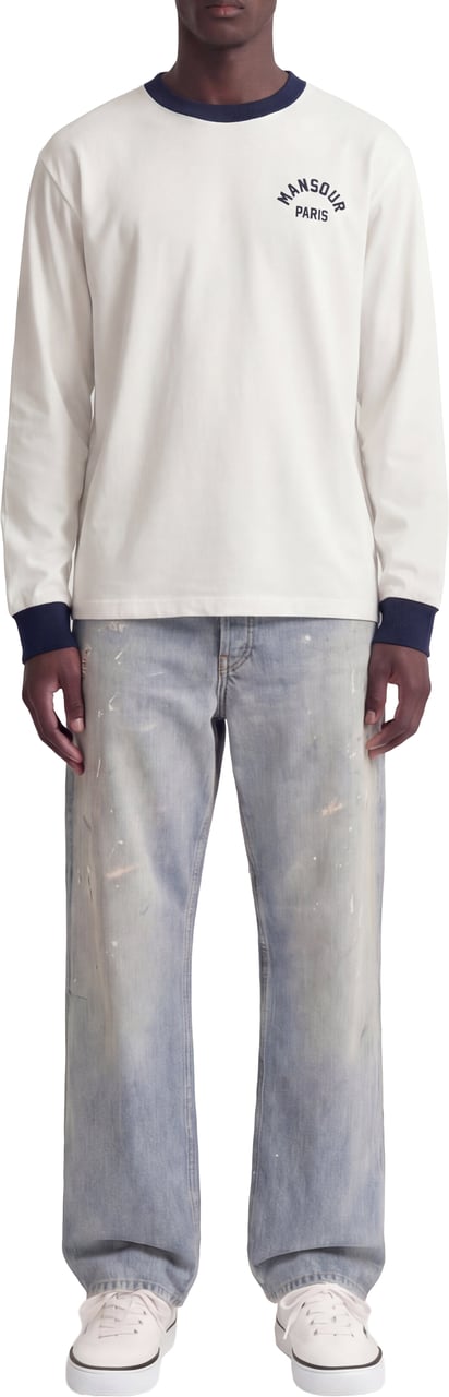 Mansour Arch Felt Longsleeve White Navy Wit