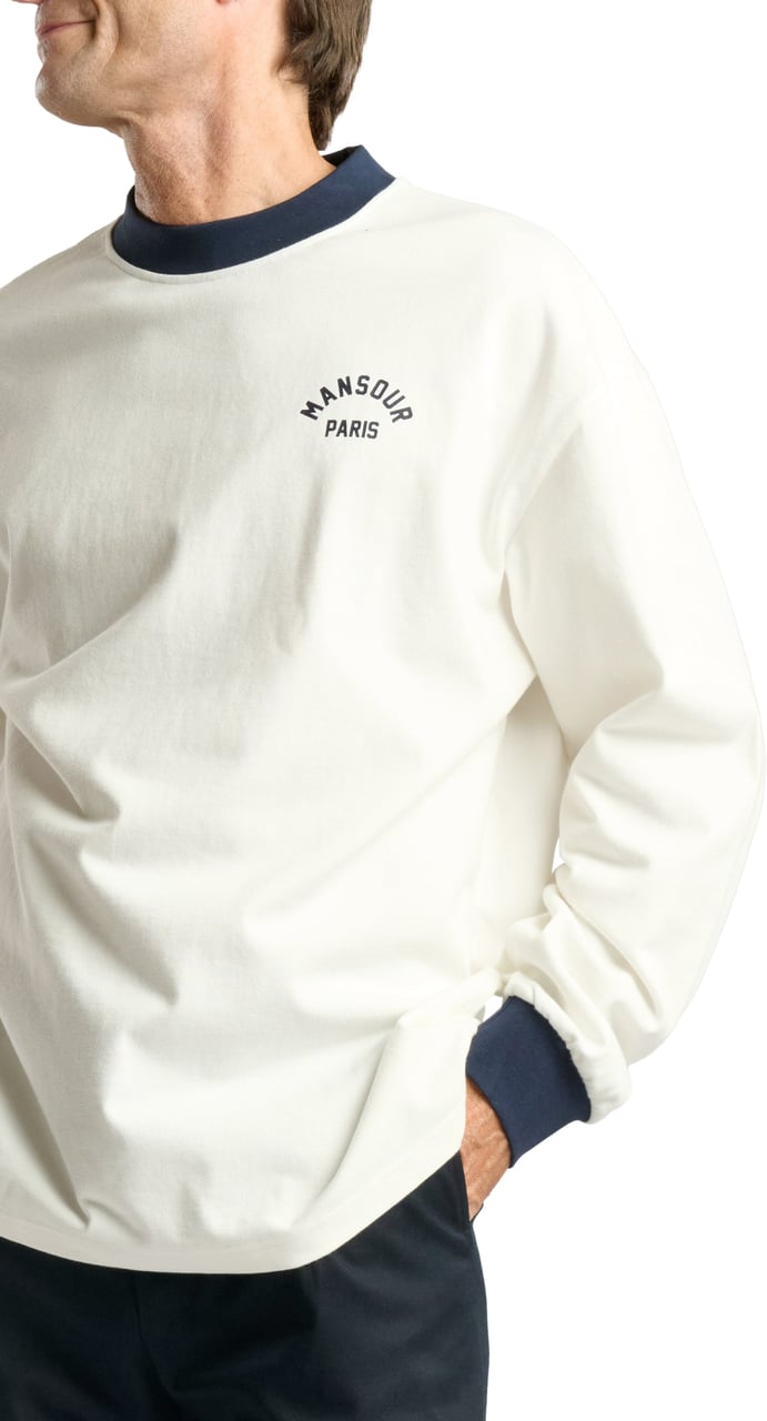 Mansour Arch Felt Longsleeve White Navy Wit