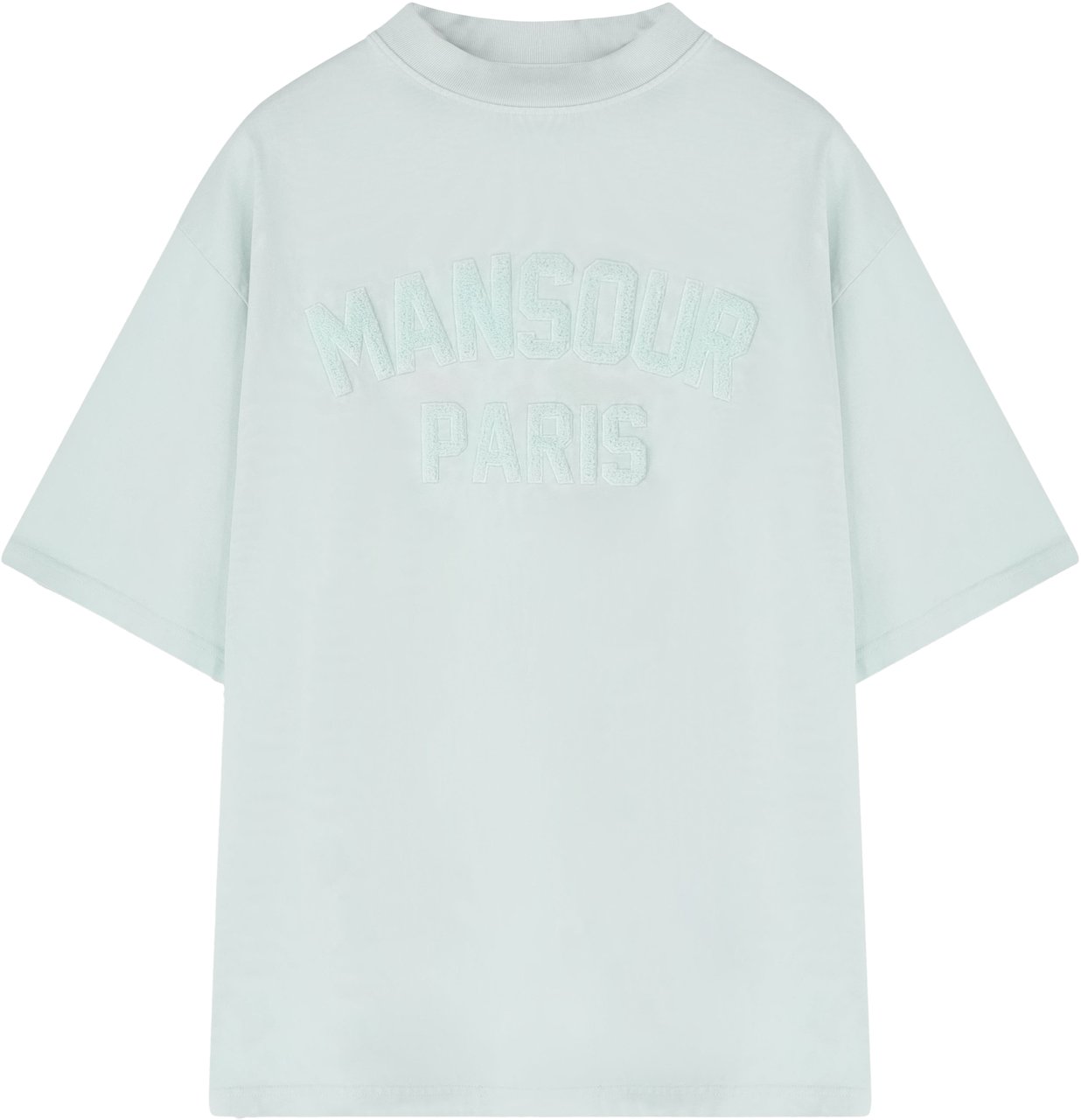 Mansour Paris College T-shirt Misty Blue Blauw