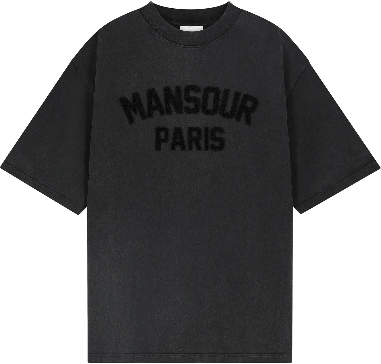 Mansour Paris College T-shirt Vintage Black Zwart