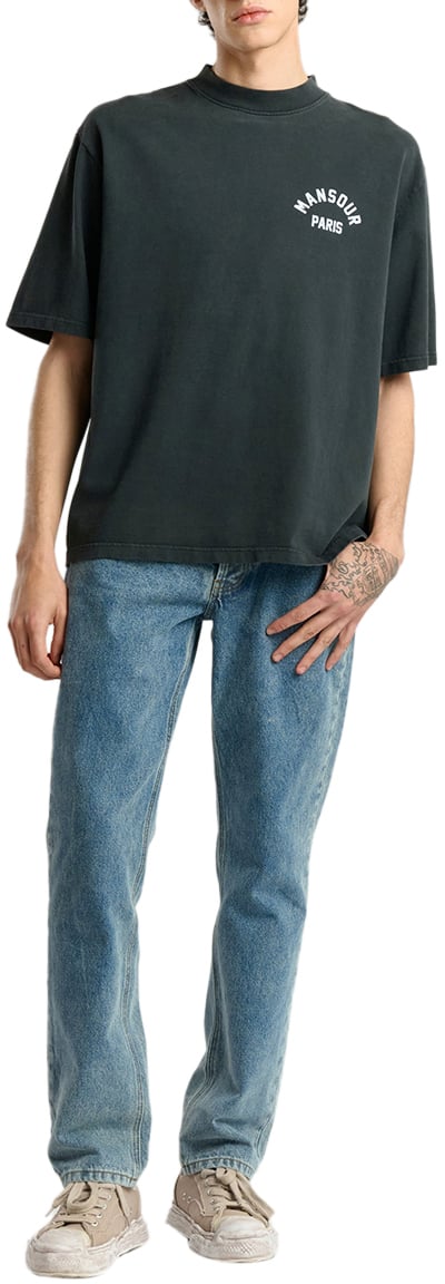 Mansour Arch Felt T-shirt Vintage Black Zwart