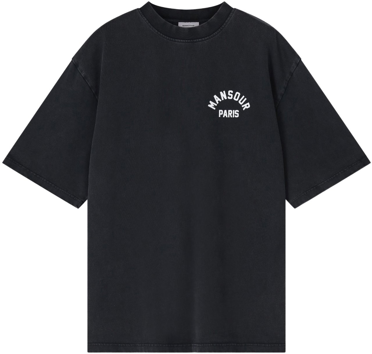 Mansour Arch Felt T-shirt Vintage Black Zwart