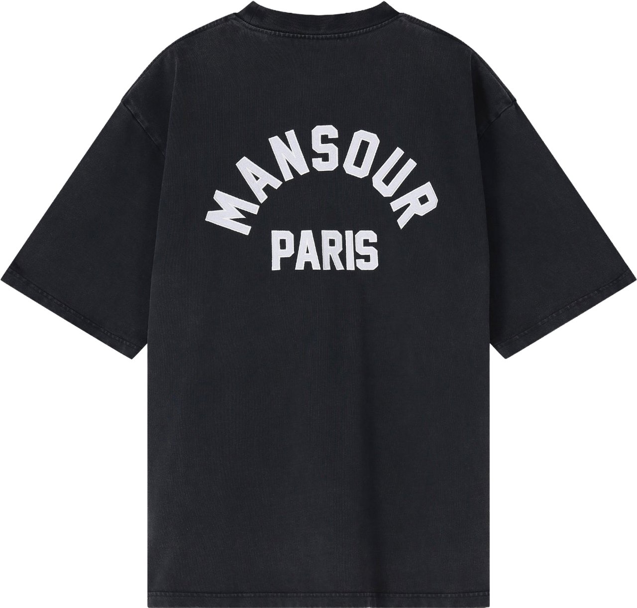 Mansour Arch Felt T-shirt Vintage Black Zwart
