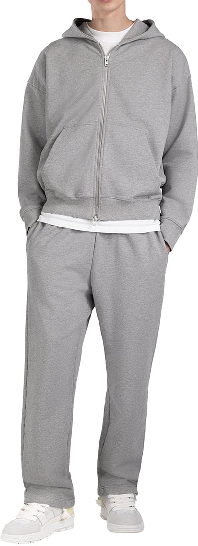 Mansour Basketball College Zip Hoodie Grijs