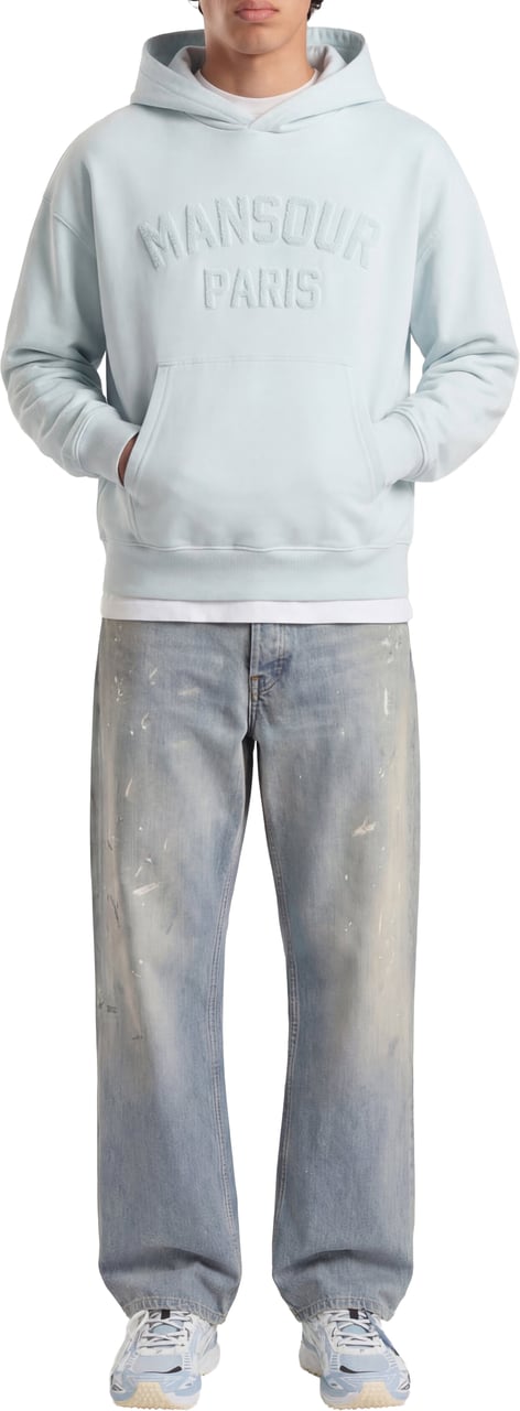 Mansour Paris College Hoodie Misty Blue Blauw