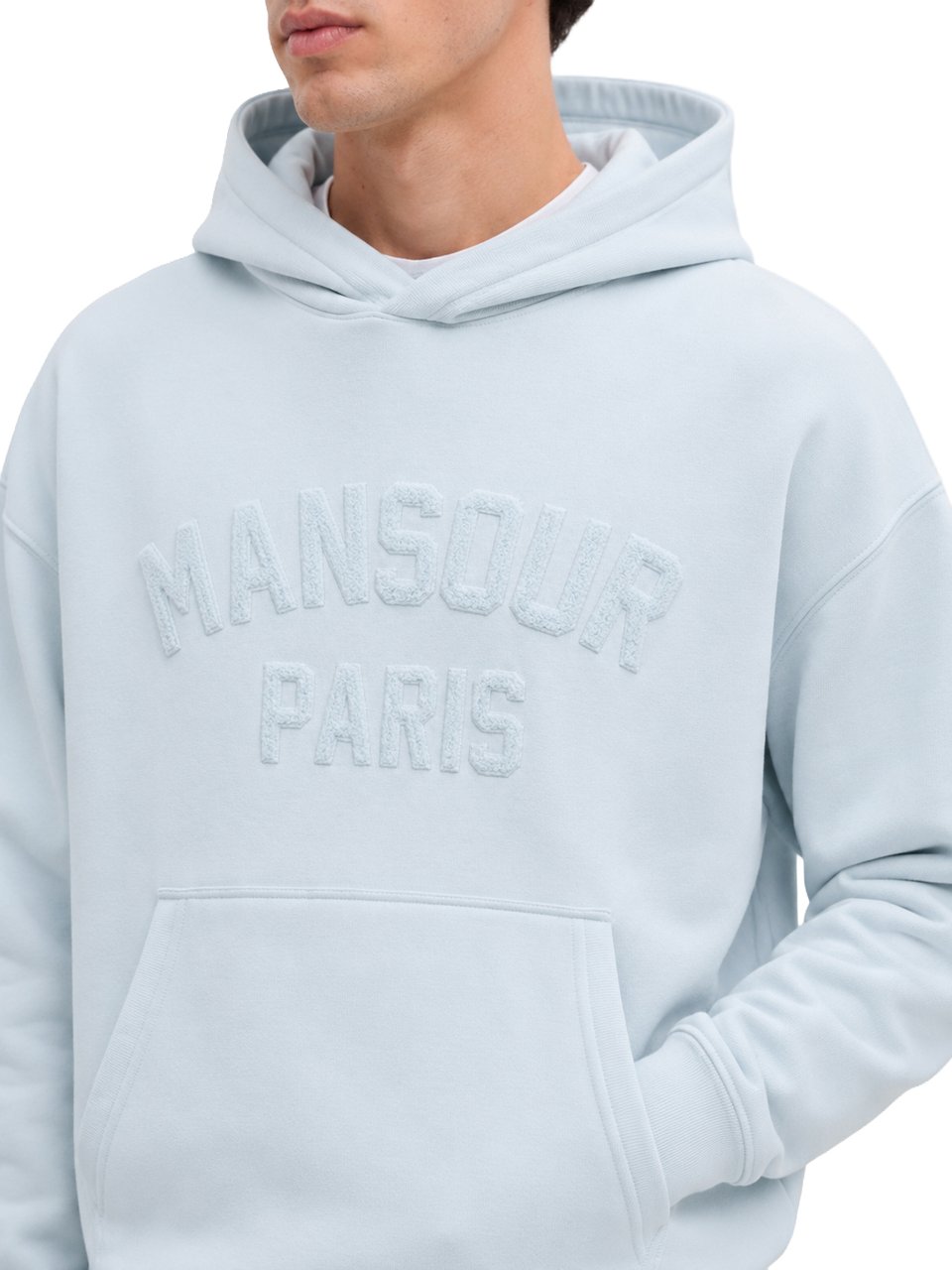 Mansour Paris College Hoodie Misty Blue Blauw