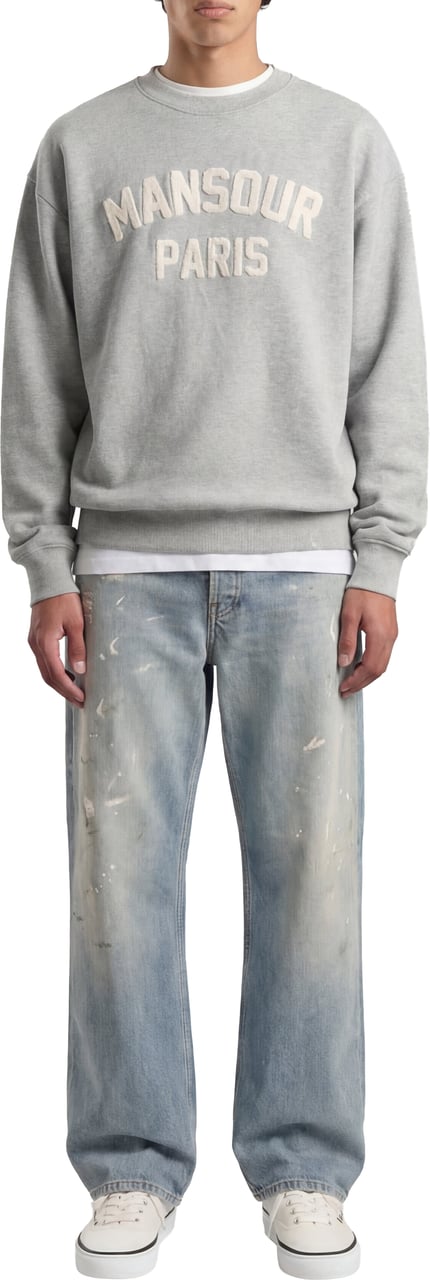 Mansour Paris College Sweater Heather Grey Grijs