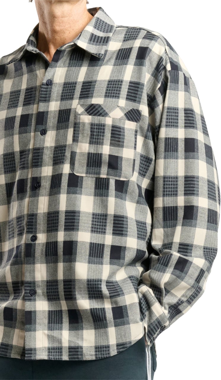 Mansour Checkered Overshirt Navy Blauw