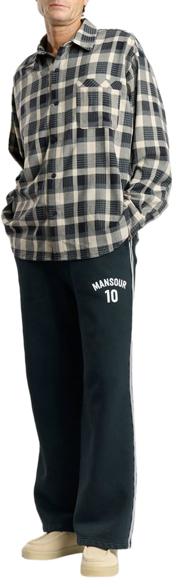 Mansour Checkered Overshirt Navy Blauw