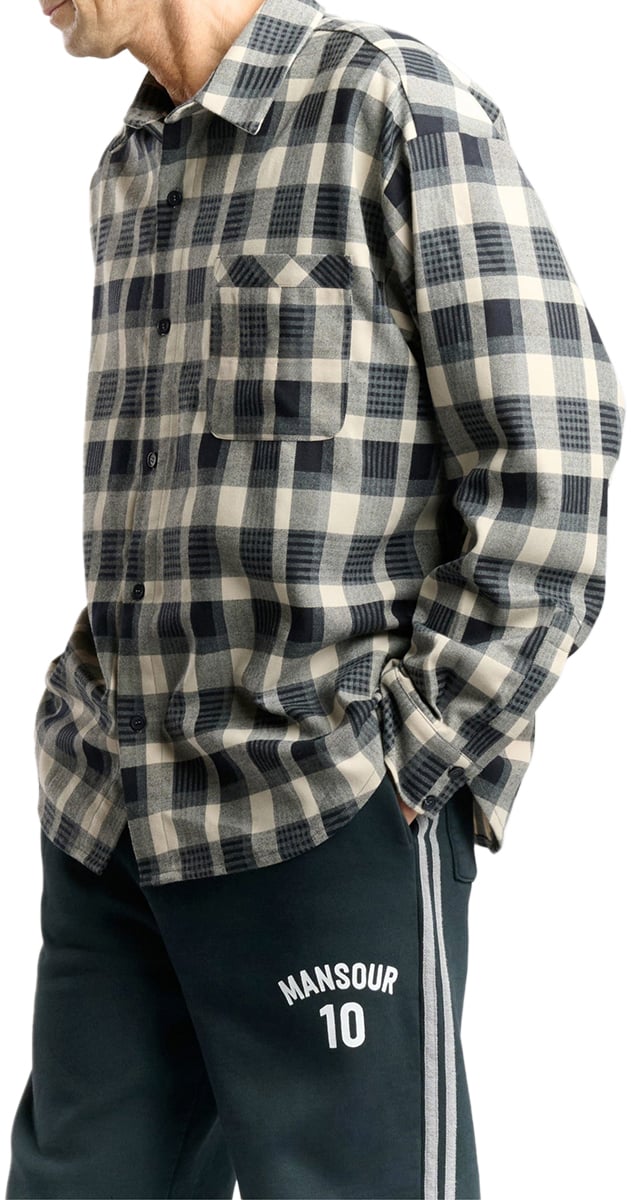 Mansour Checkered Overshirt Navy Blauw