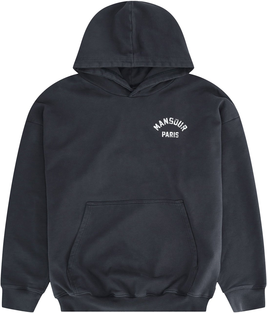 Mansour Striped Hoodie Washed Grey Grijs
