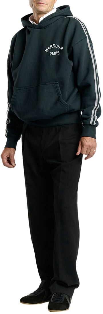 Mansour Striped Hoodie Washed Grey Grijs