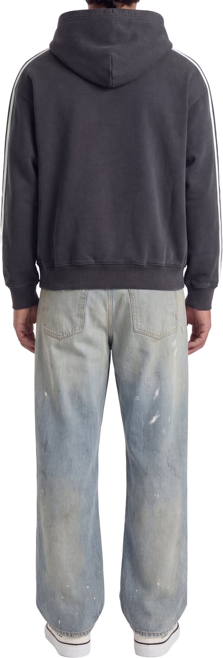 Mansour Striped Hoodie Washed Grey Grijs