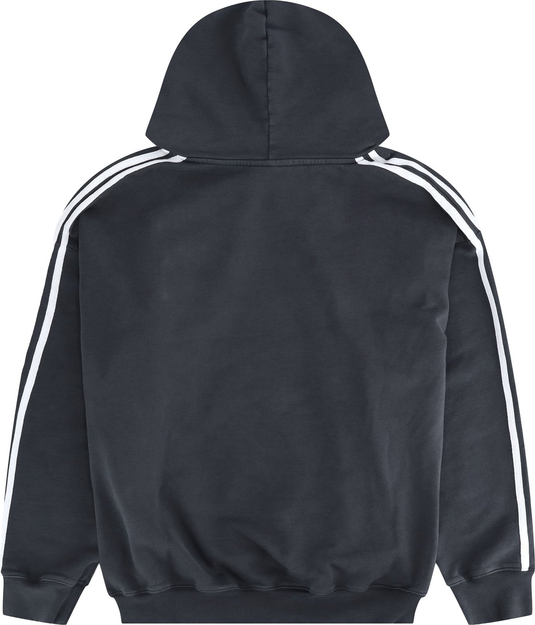 Mansour Striped Hoodie Washed Grey Grijs