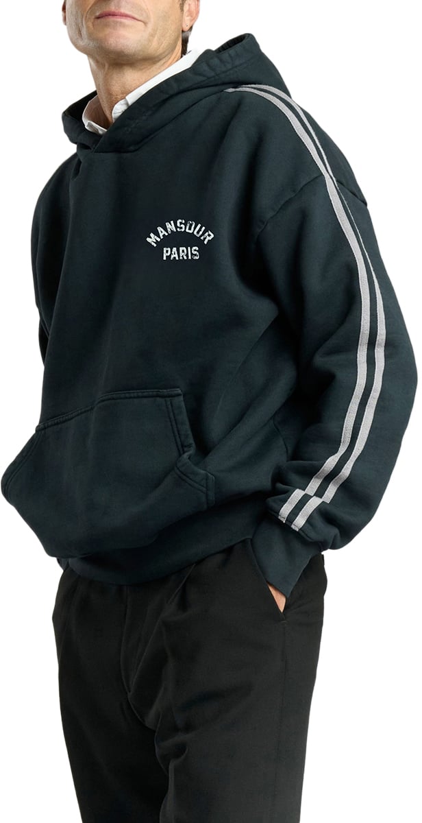 Mansour Striped Hoodie Washed Grey Grijs