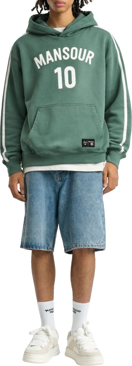 Mansour Striped Hoodie Sea Pine Groen