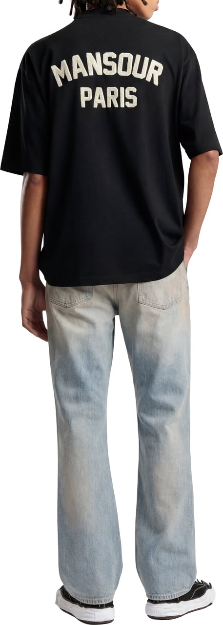 Mansour Paris College T-shirt Black Zwart