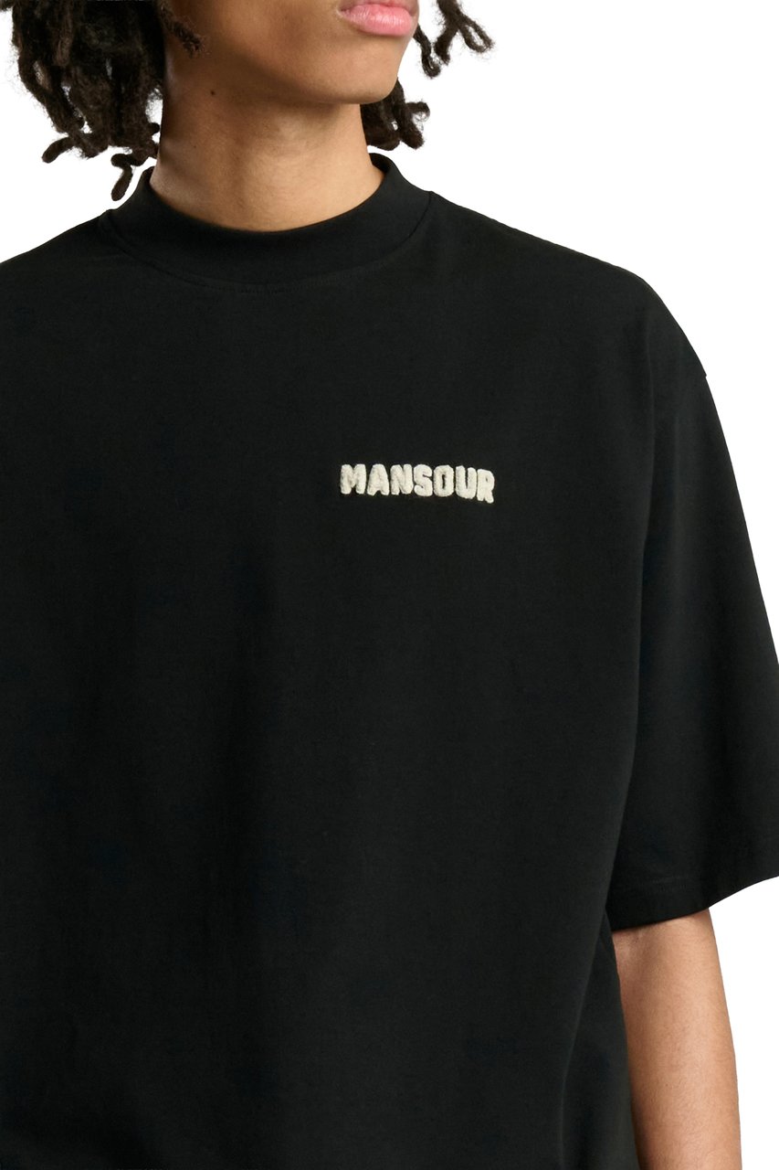 Mansour Paris College T-shirt Black Zwart