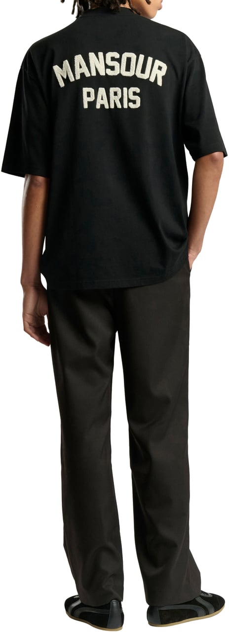 Mansour Paris College T-shirt Black Zwart