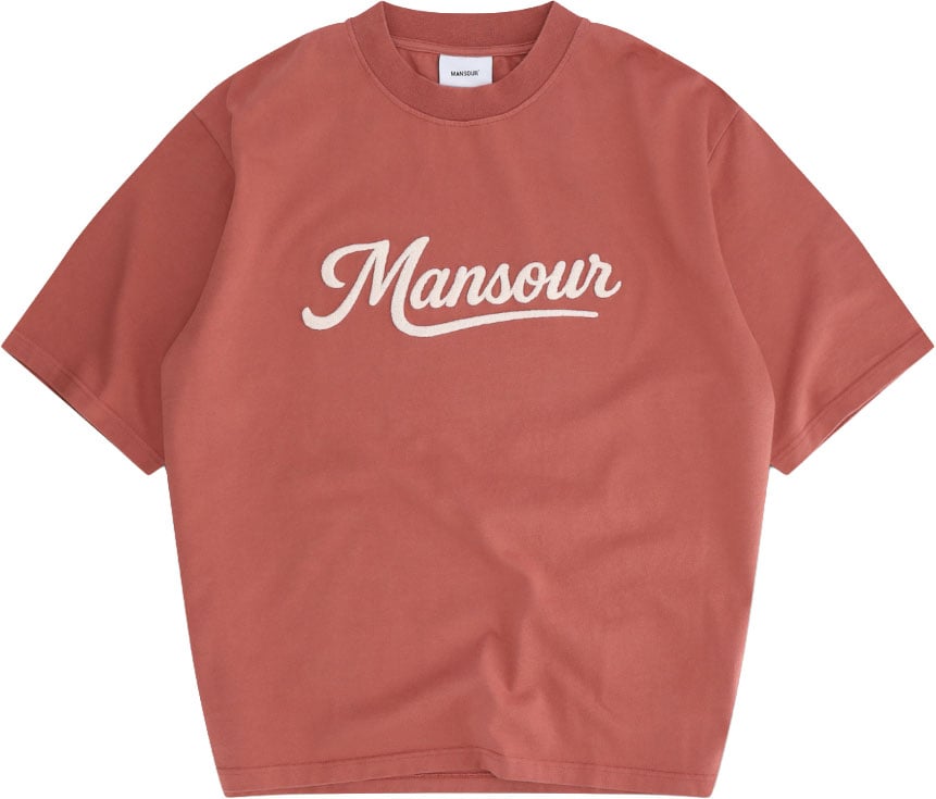 Mansour Script T-shirt Cedar Wood Bruin