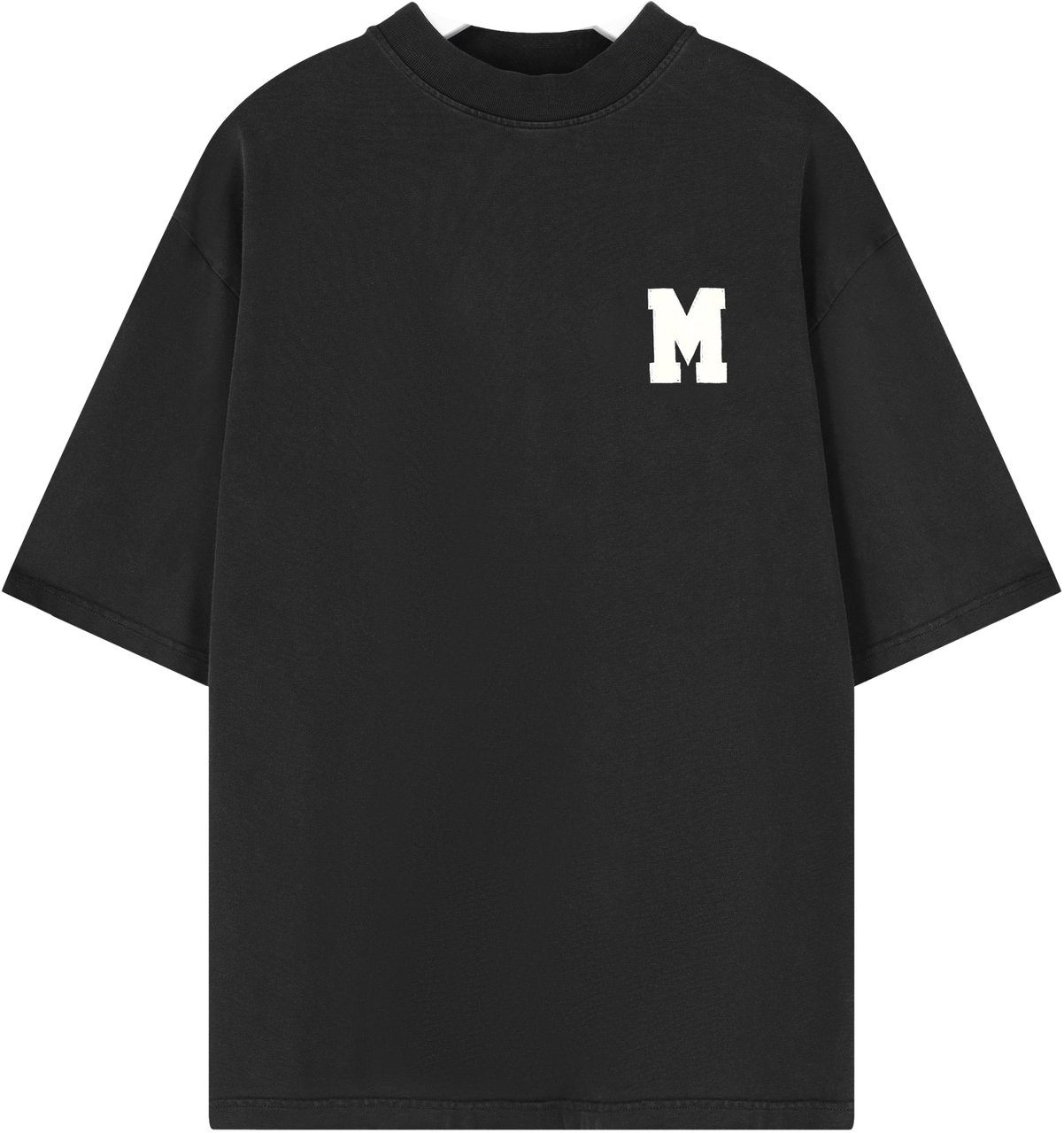 Mansour M Patch T-shirt Black Zwart