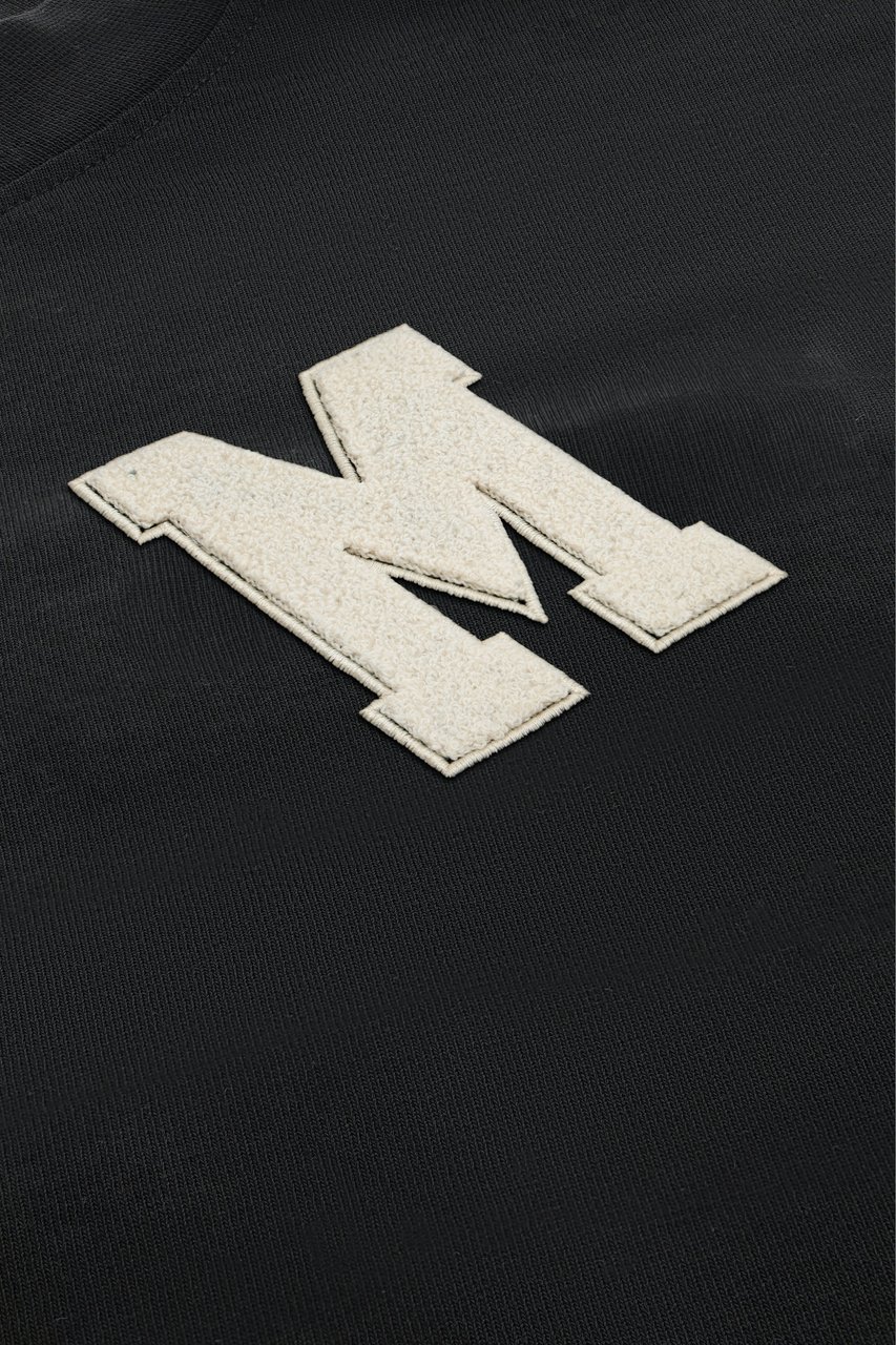 Mansour M Patch T-shirt Black Zwart