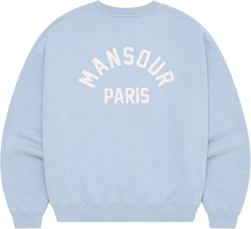 Mansour Paris College Sweater Dusty Blue Blauw