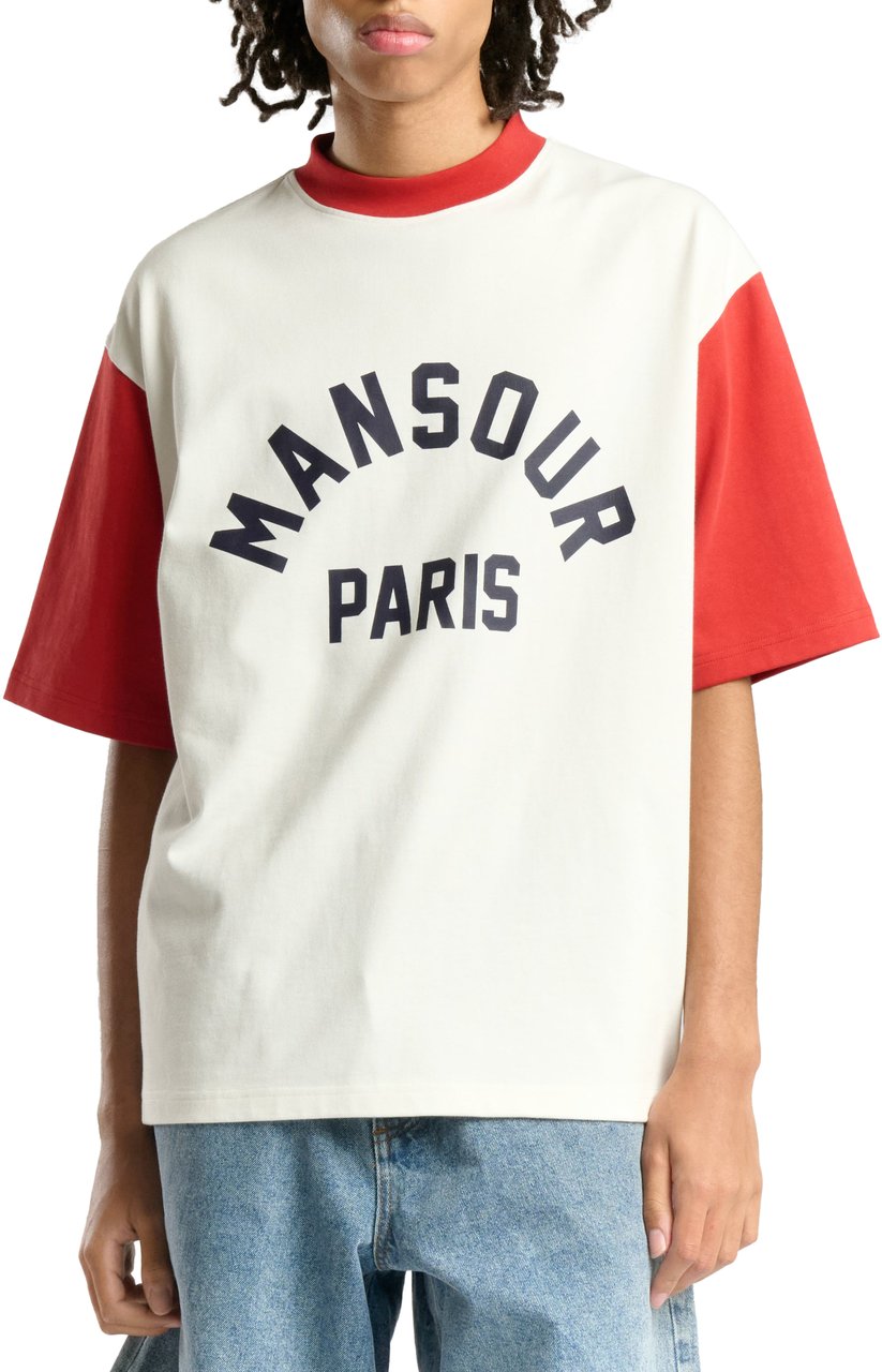 Mansour Paris College T-shirt American Red Rood