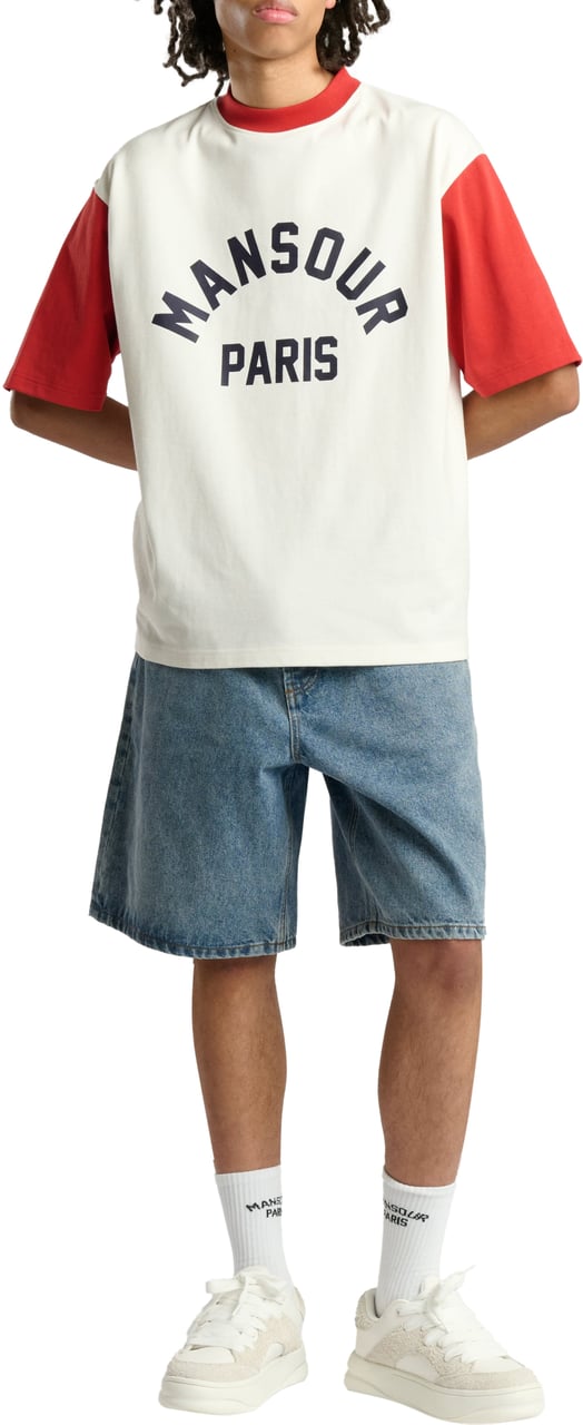 Mansour Paris College T-shirt American Red Rood