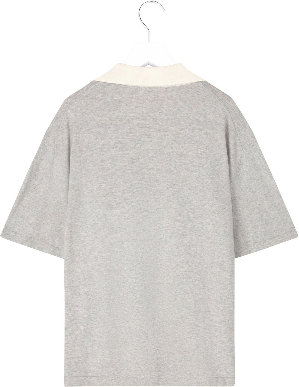 Mansour Jacquard Knitted Polo Grey Grijs