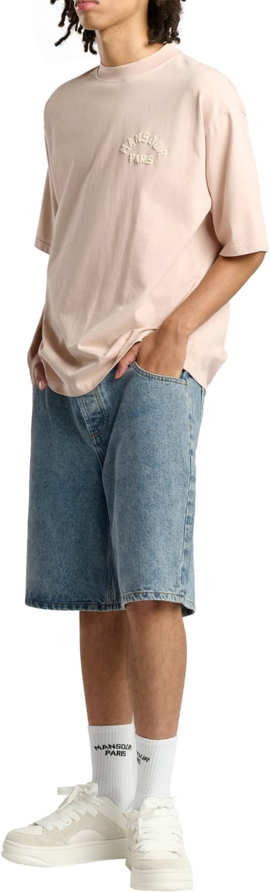 Mansour Paris College T-shirt Dusty Pink Roze