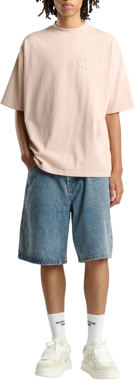 Mansour Paris College T-shirt Dusty Pink Roze