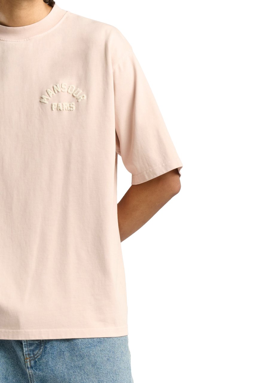 Mansour Paris College T-shirt Dusty Pink Roze