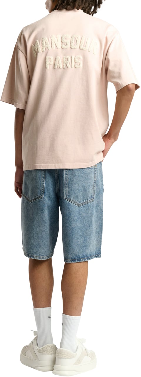 Mansour Paris College T-shirt Dusty Pink Roze