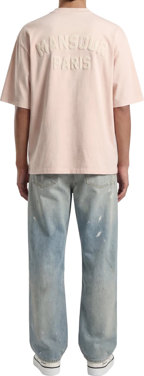 Mansour Paris College T-shirt Dusty Pink Roze