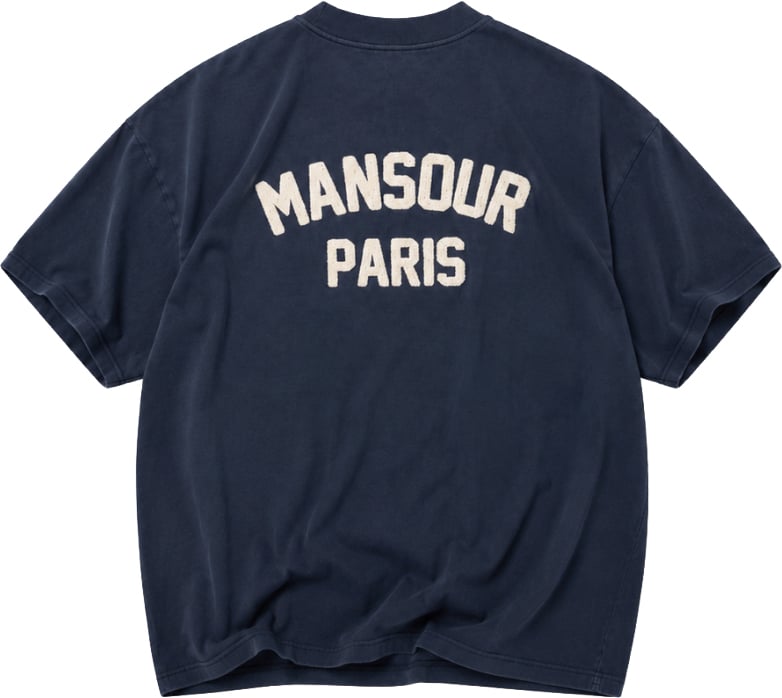 Mansour Paris College T-shirt Bariton Blue Blauw