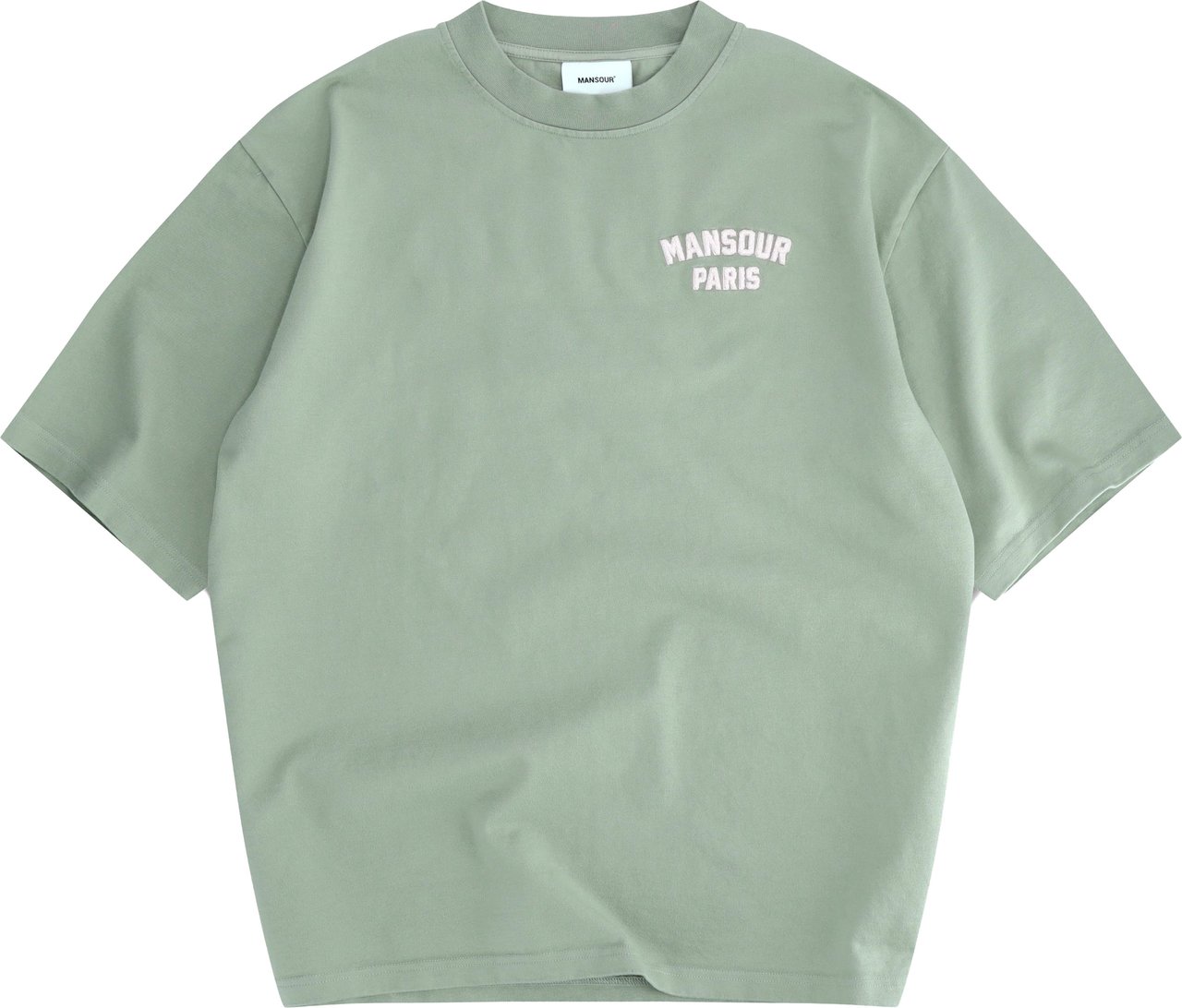 Mansour Paris College T-shirt Green Milieu Groen