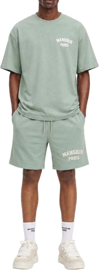 Mansour Paris College T-shirt Green Milieu Groen
