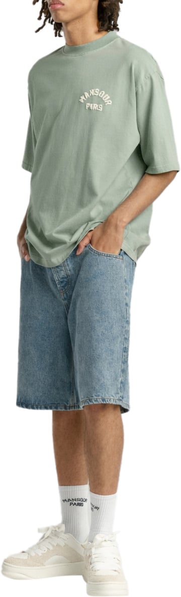 Mansour Paris College T-shirt Green Milieu Groen