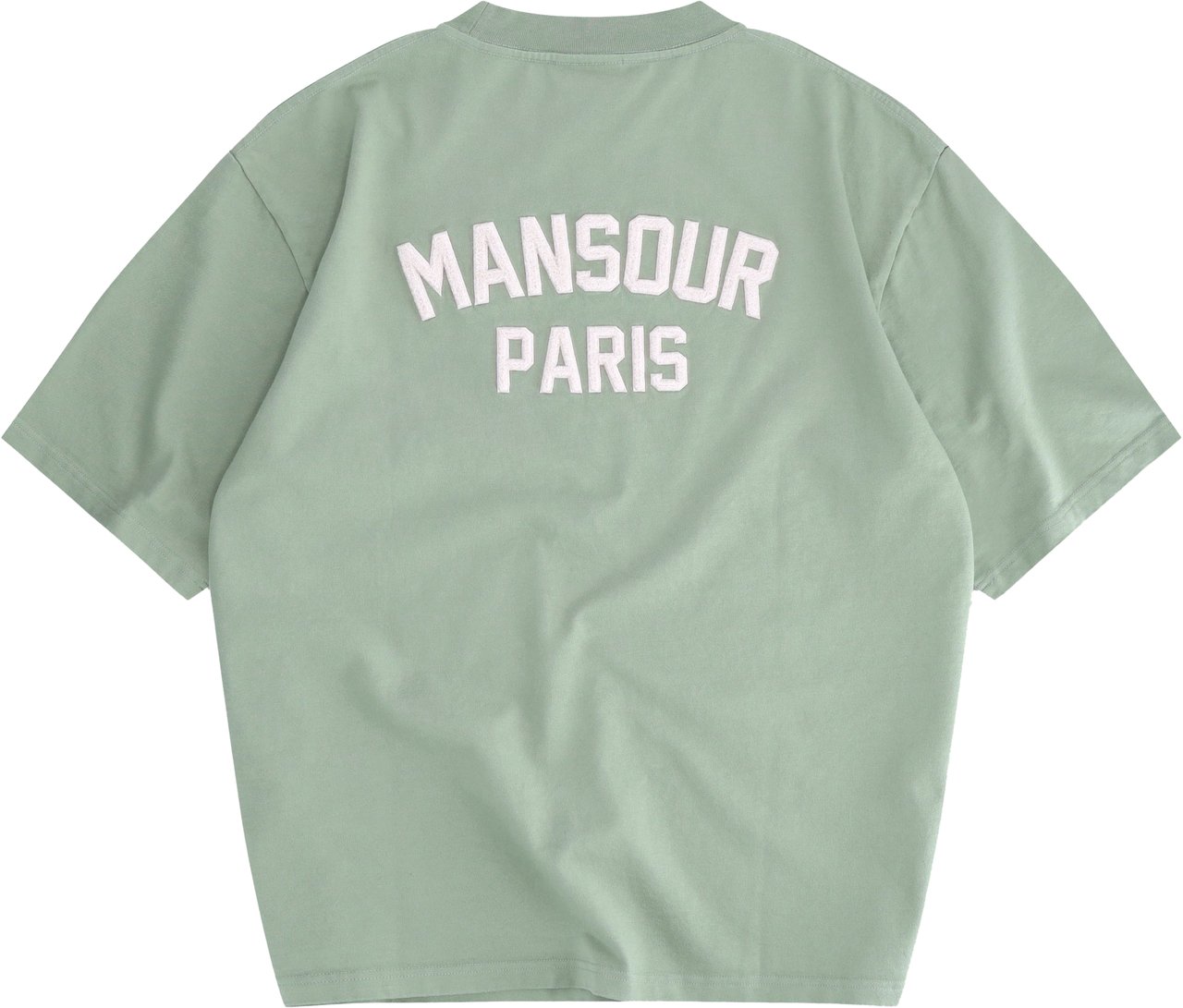 Mansour Paris College T-shirt Green Milieu Groen