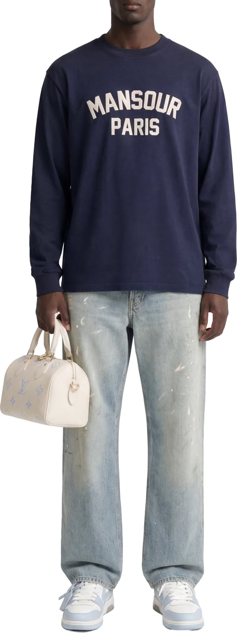 Mansour Paris College Longsleeve Bariton Blue Blauw