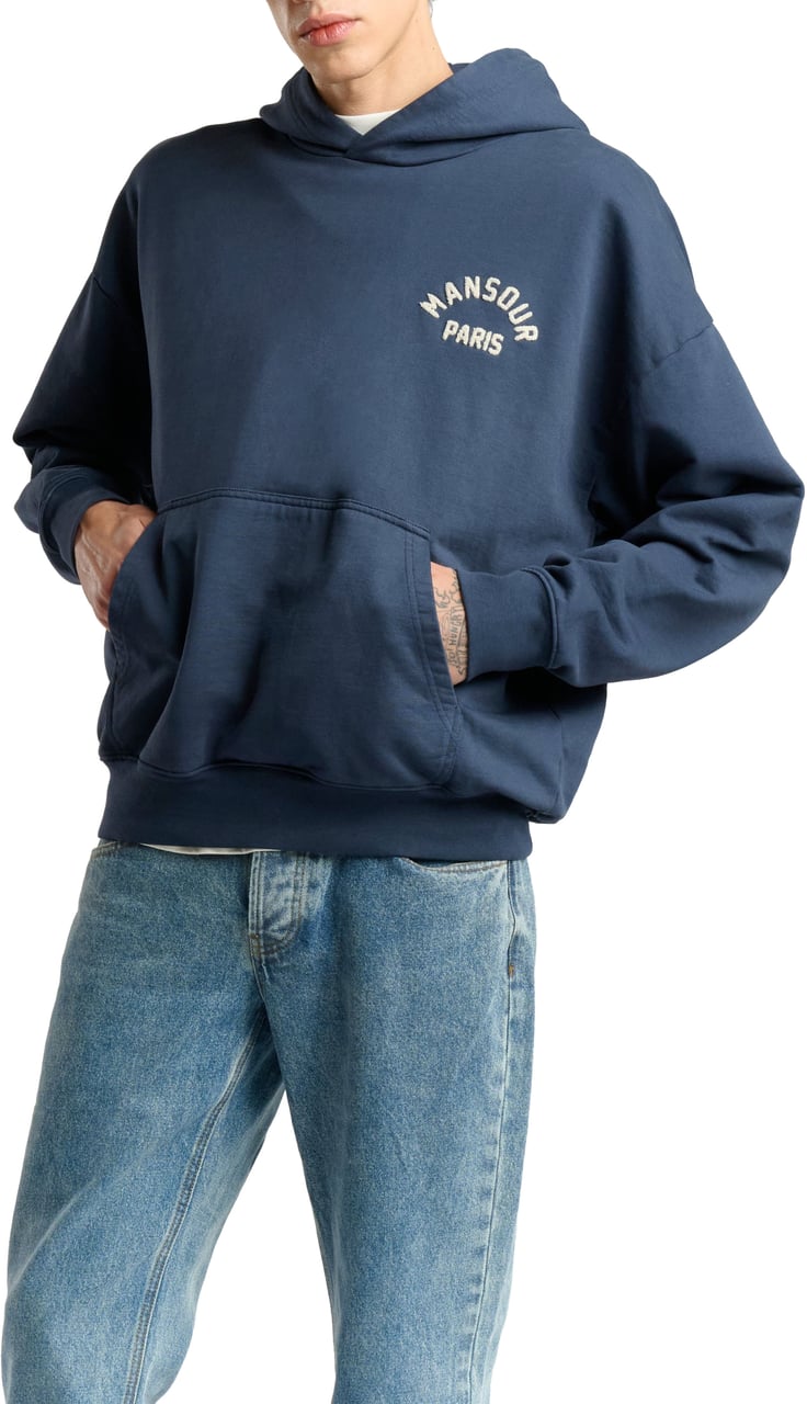 Mansour Paris College Hoodie Bariton Blue Blauw