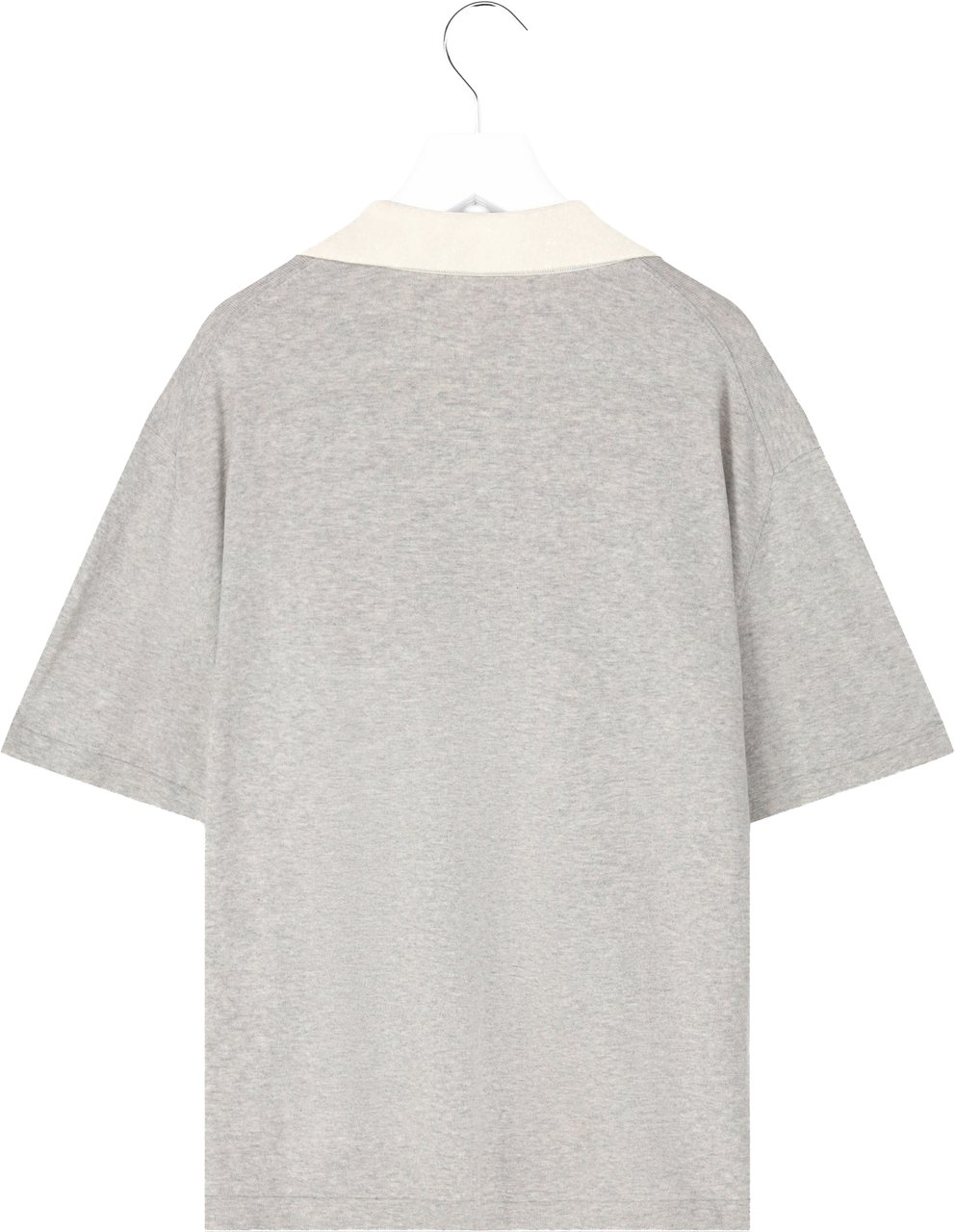 Mansour Jacquard Knitted Polo Grey Grijs